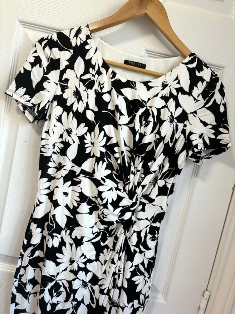 Black and white women's dress